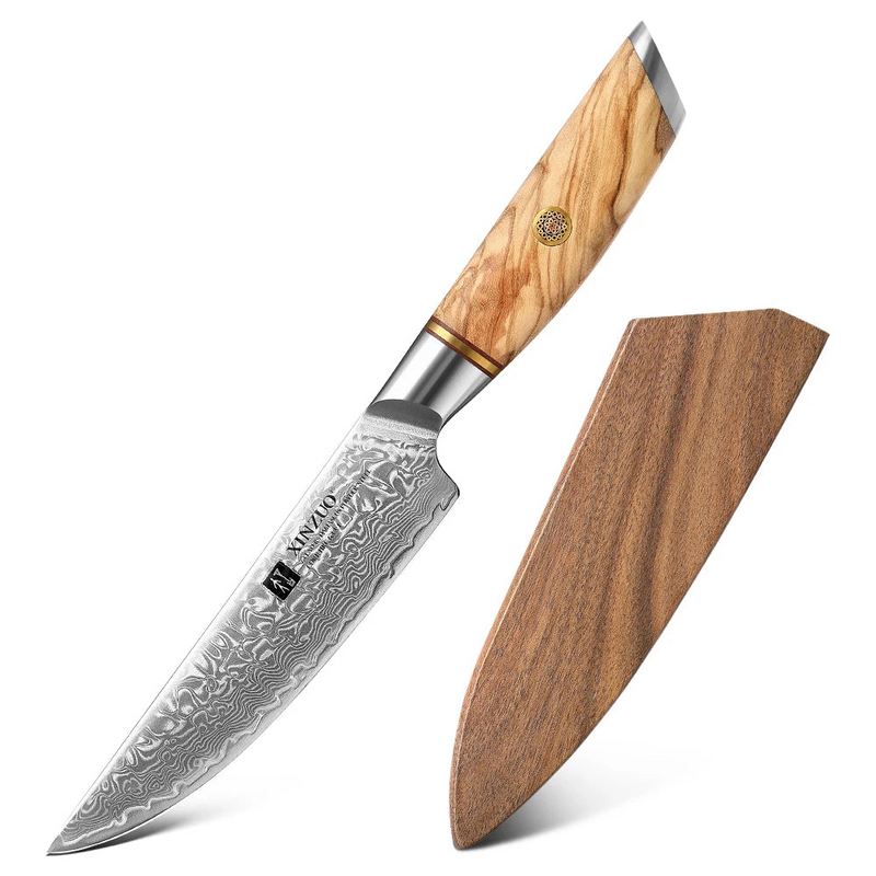 Cuchillo de carne de 5" acero damasco VG10 mango de madera de olivoCuchillosHome & Garden > Kitchen & Dining > Kitchen Tools & Utensils > Kitchen Knives