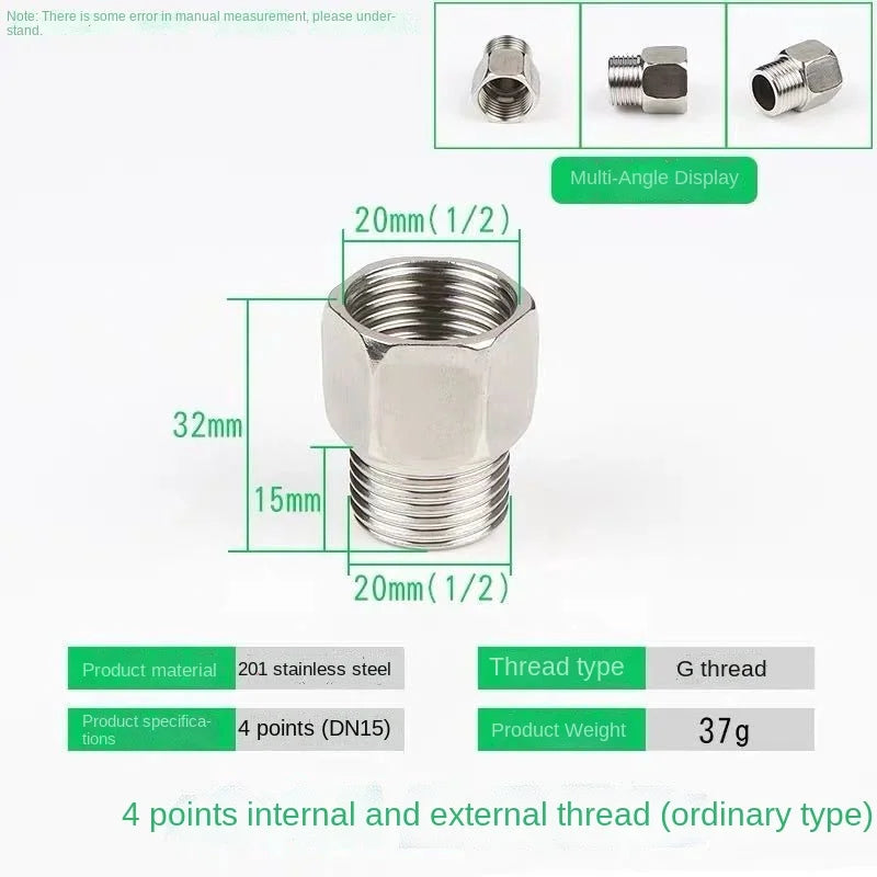 Codo en T de acero inoxidable DN20 a DN15 · Conector reductor para tuberías de agua a alta presiónAdaptadoresHardware > Plumbing > Plumbing Fittings & Supports > Pipe Adapters & Bushings > Adapters