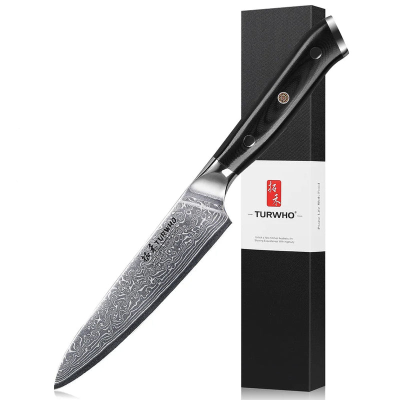 Cuchillo utilitario de 5 pulgadas de acero Damasco VG10 con mango G10CuchillosHome & Garden > Kitchen & Dining > Kitchen Tools & Utensils > Kitchen Knives
