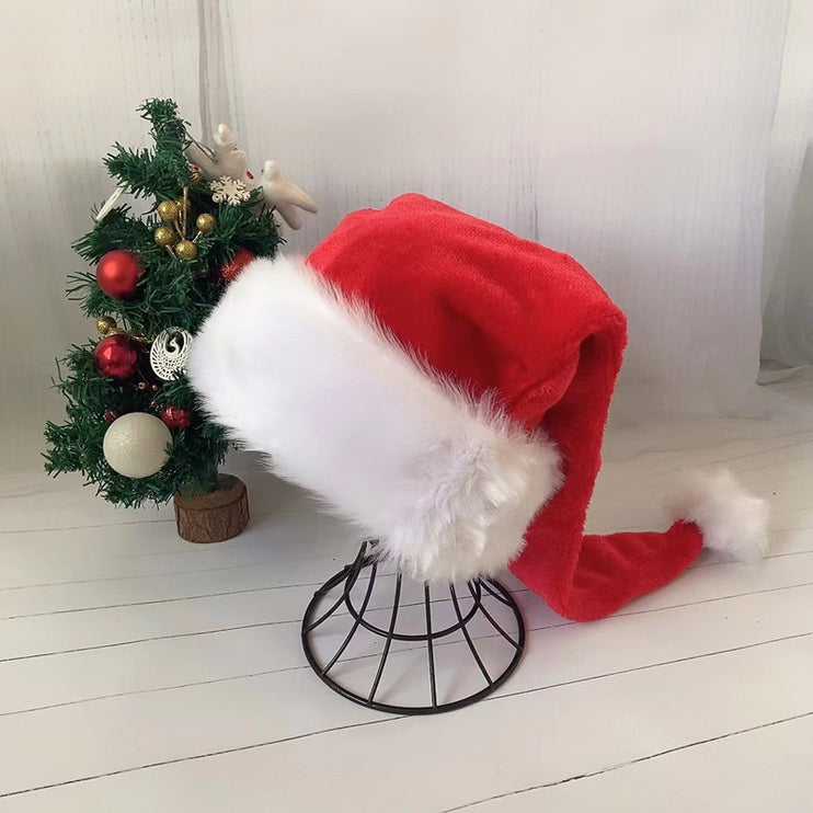 Long Plush Adult Christmas Hat