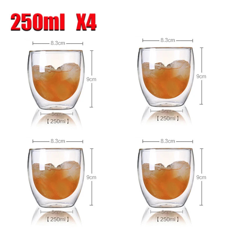 Vasos de vidrio de doble pared, resistentes al calorVasosHome & Garden > Kitchen & Dining > Tableware > Drinkware > Tumblers