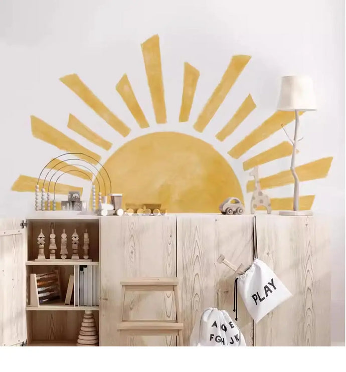 Pegatinas de pared boho de medio sol