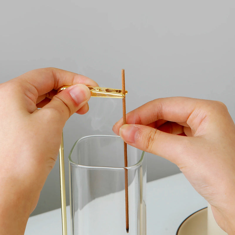 Porta inciensos de madera con bandeja de vidrio anticenizaAmbientadoresHome & Garden > Decor > Home Fragrance Accessories > Incense Holders