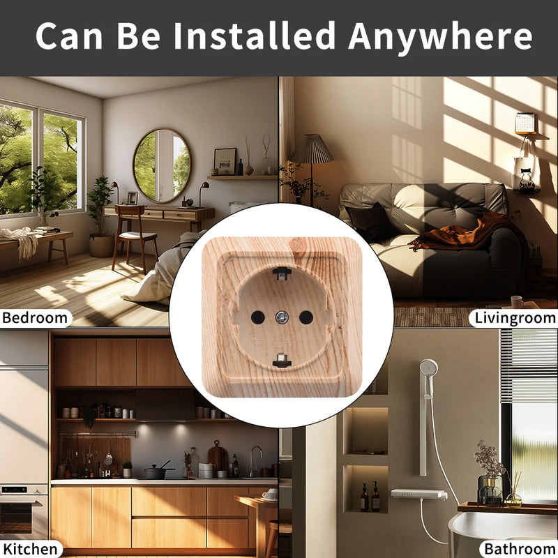 Enchufe de superficie con toma de tierra efecto madera (estándar UE)EnchufesHardware > Power & Electrical Supplies > Power Outlets & Sockets > Wall Outlets