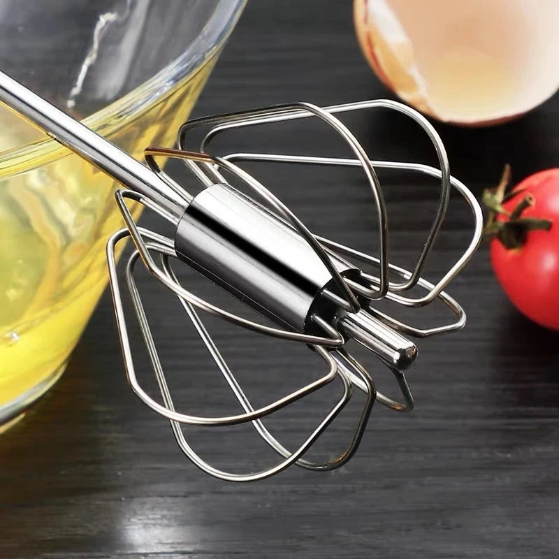 Semi-automatic rotating egg beater