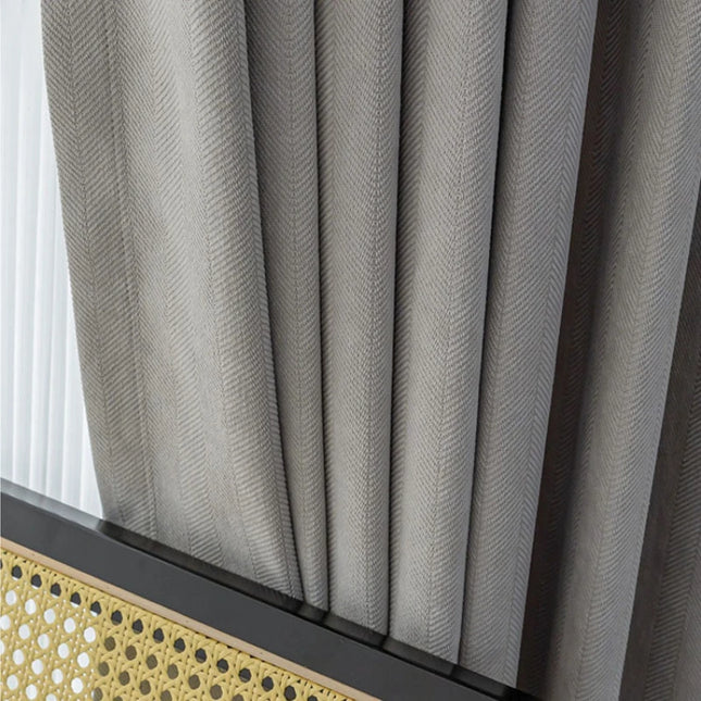 Herringbone Chenille Style Blackout Curtains