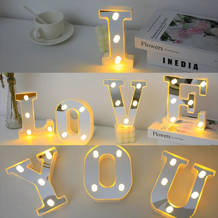 Silver LED letter lights