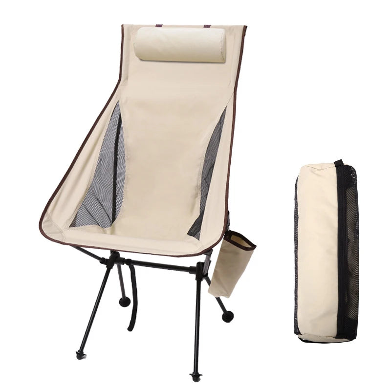 Silla plegable portátil con reposacabezasAsientos plegablesSporting Goods > Outdoor Recreation > Camping & Hiking > Camp Furniture