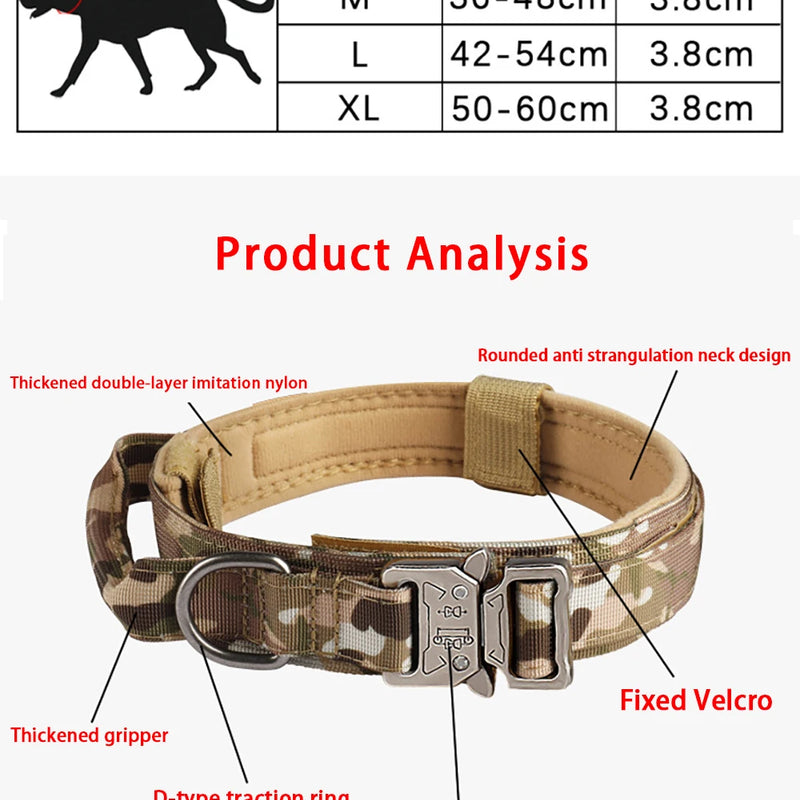 Collar táctico de nylon para perros medianos y grandesCollaresAnimals & Pet Supplies > Pet Supplies > Pet Collars & Harnesses > Standard Collars