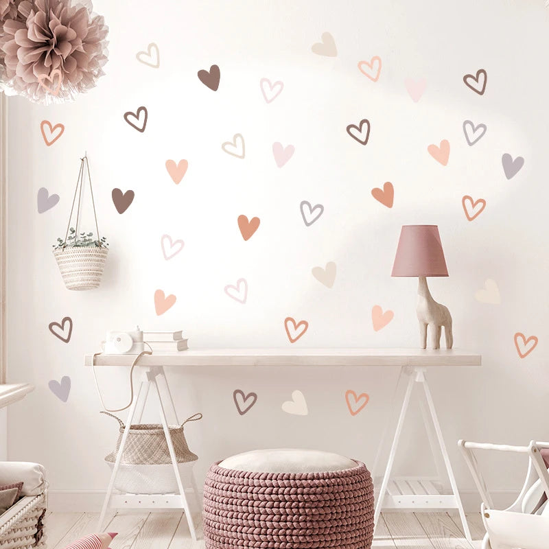 Pegatinas de pared de corazones de coloresAdhesivos