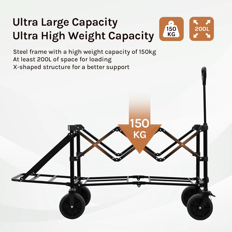 Carro de jardín plegable con ruedas y puerta trasera, 200 LCarritosHome & Garden > Lawn & Garden > Gardening > Gardening Tools > Wheelbarrows