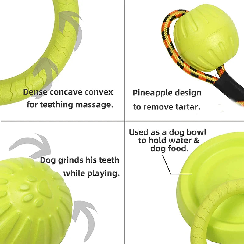 Anillo mordedor y disco volador para perros grandes | Juguete interactivo resistente para entrenamiento y juegoJuguetesAnimals & Pet Supplies > Pet Supplies > Dog Supplies > Dog Toys