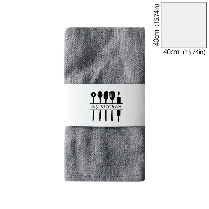 Servilleta de mezcla de algodón y lino de color sólido 40x40cmServilletas