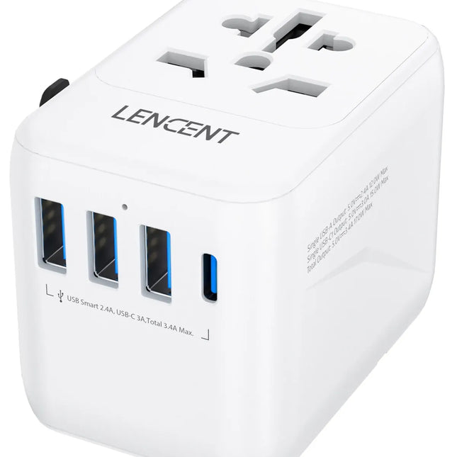 Adaptador de viaje universal 8 en 1 | 3 USB + USB-C (EU/UK/US/AUS) – 651FCRegletasElectronics > Electronics Accessories > Power > Travel Converters & Adapters