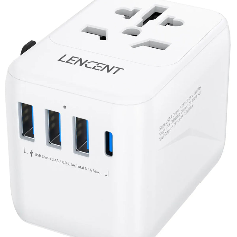 Adaptador de viaje universal 8 en 1 | 3 USB + USB-C (EU/UK/US/AUS) – 651FCRegletasElectronics > Electronics Accessories > Power > Travel Converters & Adapters