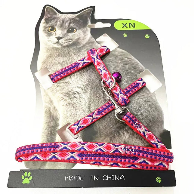 Ensemble harnais et laisse en nylon pour chat