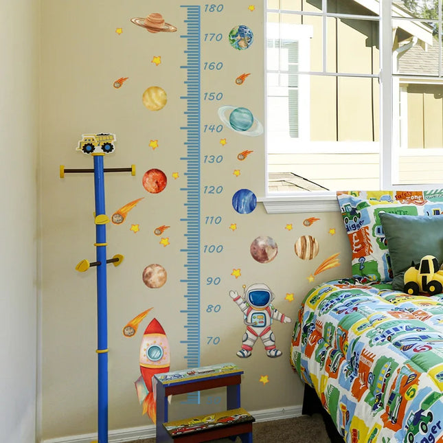 Astronaut design height record wall sticker