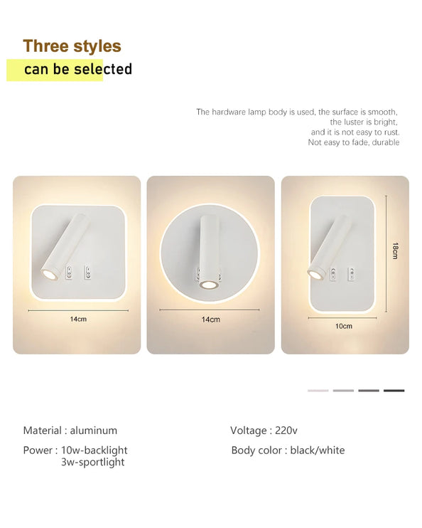 350º adjustable wall lamps with switch