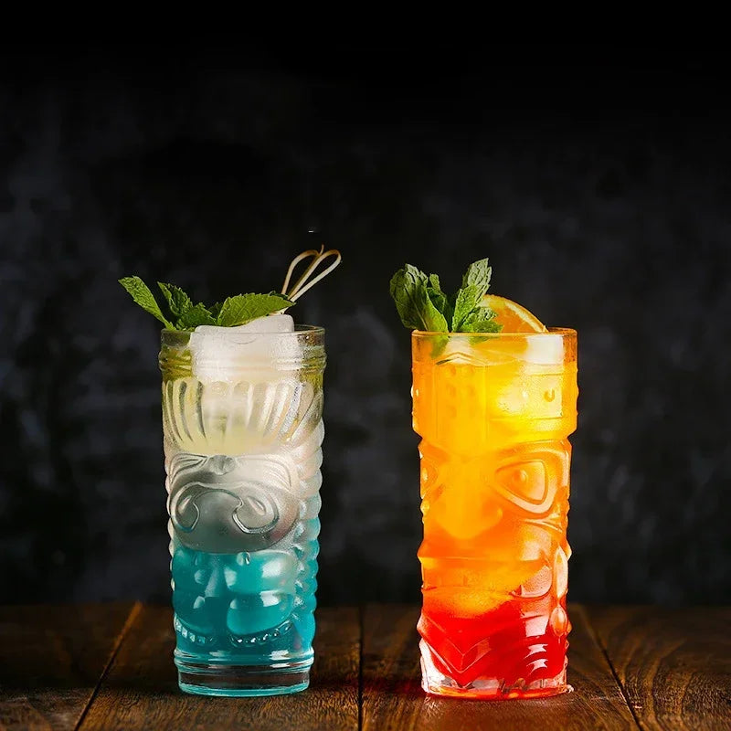 Vaso Tiki 420ml de vidrio transparente | Estilo vintage para cócteles y refrescosVasosHome & Garden > Kitchen & Dining > Tableware > Drinkware > Tumblers