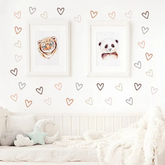 Colorful Hearts Wall Stickers