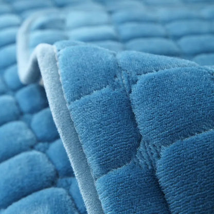 Cubiertas individuales de felpa para sofá en tonos de azul y gris