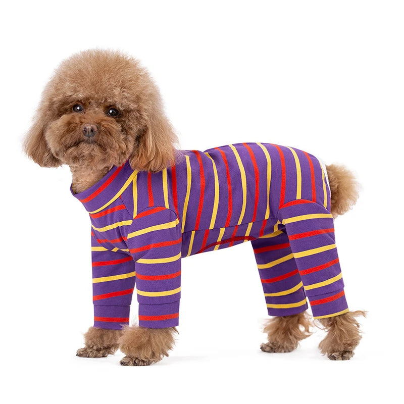 Pijama de algodón ajustable con rayas para perros pequeñosRopaAnimals & Pet Supplies > Pet Supplies > Pet Apparel