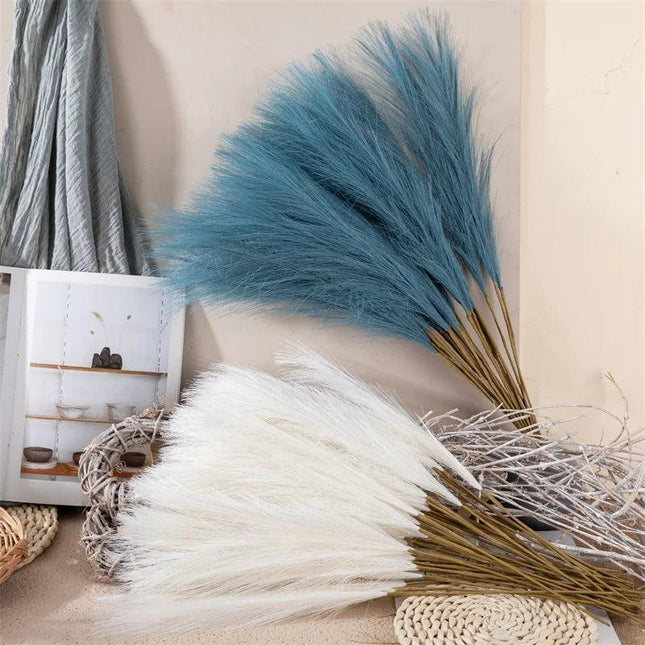 Artificial Fluffy Pampas Flowers with Brown Stem