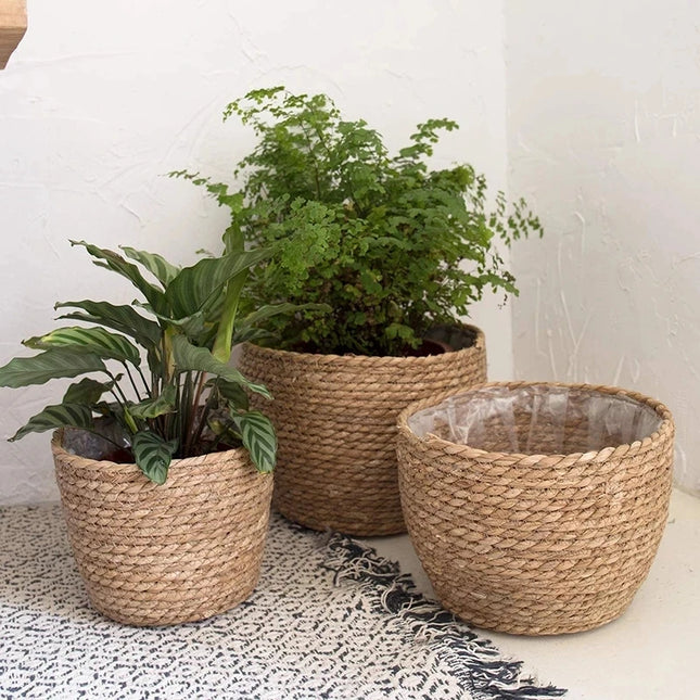 Woven Straw Pot Basket