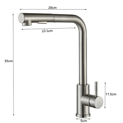 Pull-out kitchen taps with spray regulator