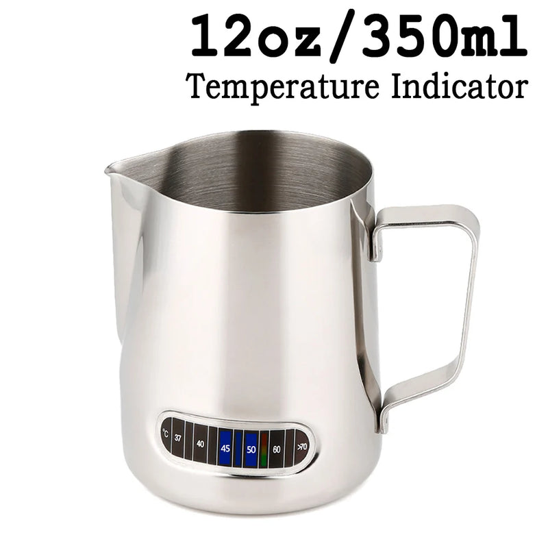 Jarra de Barista en Acero Inoxidable con Indicador de Temperatura – 350ml / 600mlJarrasHome & Garden > Kitchen & Dining > Kitchen Appliance Accessories > Coffee Maker & Espresso Machine Accessories > Frothing Pitchers
