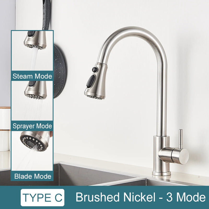 Grifo de cocina con doble función y salida retráctilGrifosHardware > Plumbing > Plumbing Fixtures > Faucets > Kitchen Sink Faucets