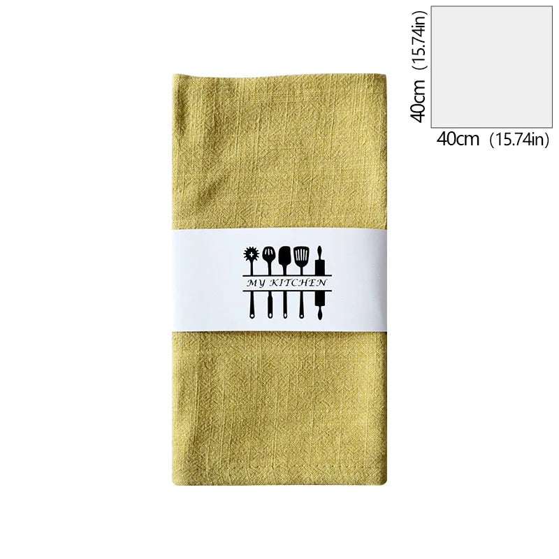 Servilleta de mezcla de algodón y lino de color sólido 40x40cmServilletas