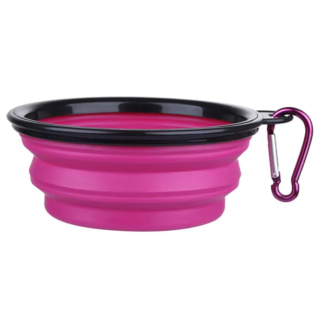 Collapsible portable silicone feeder with hanger