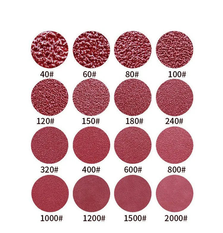 Discos de lijado abrasivo 8 agujeros 125mm para metal y madera - Grano 40 a 2000Lijas