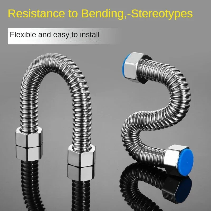 Manguera de plomería tejida en acero inoxidable 304 de 1/2" con llave para lavabo, inodoro y calentador de aguaManguerasHardware > Plumbing > Plumbing Hoses & Supply Lines