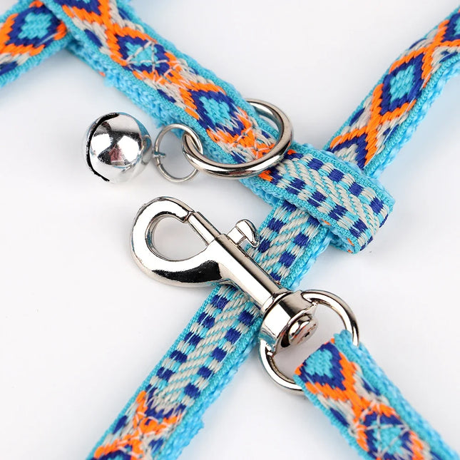 Nylon cat harness and leash set