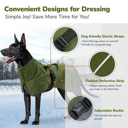 Double layer waterproof winter dog jacket