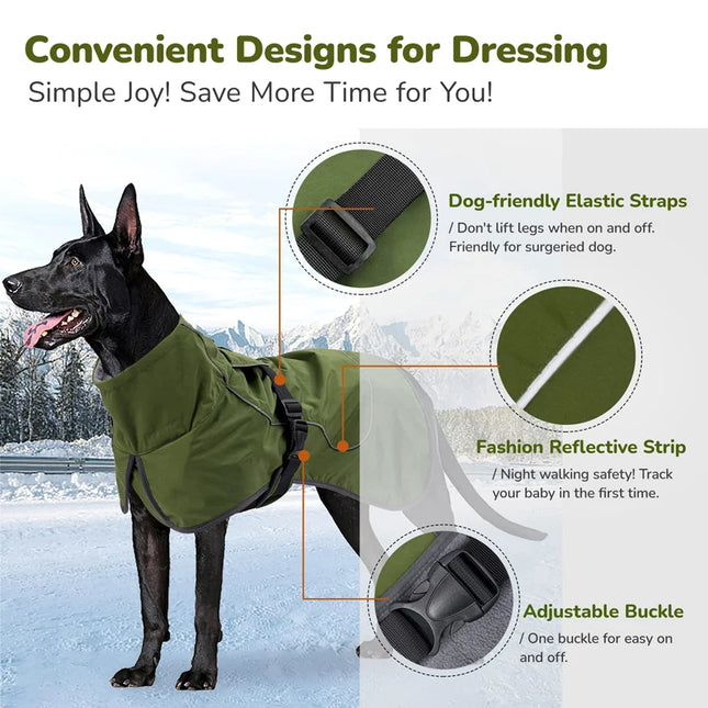 Chaqueta de invierno de doble capa impermeable para perros