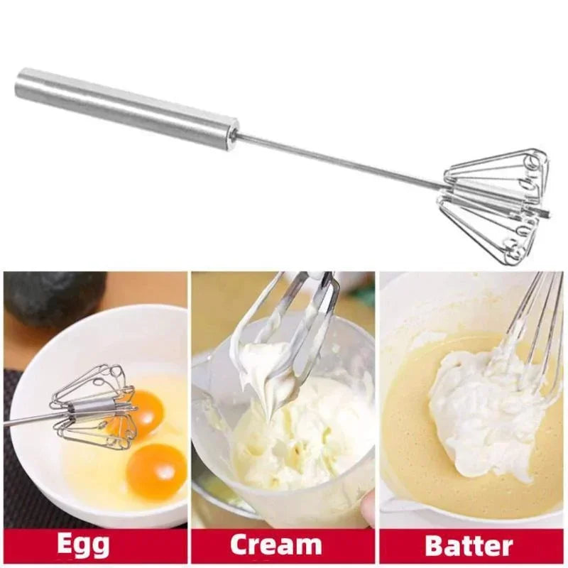 Batidor semiautomático de acero inoxidable – manual, sin batería, ideal para huevos, leche y salsasBatidoresHome & Garden > Kitchen & Dining > Kitchen Tools & Utensils > Whisks