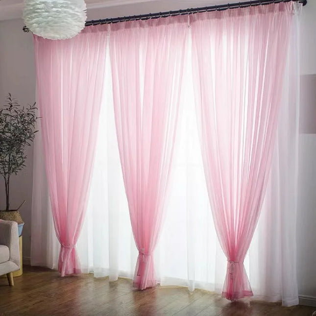 Solid colored transparent curtains