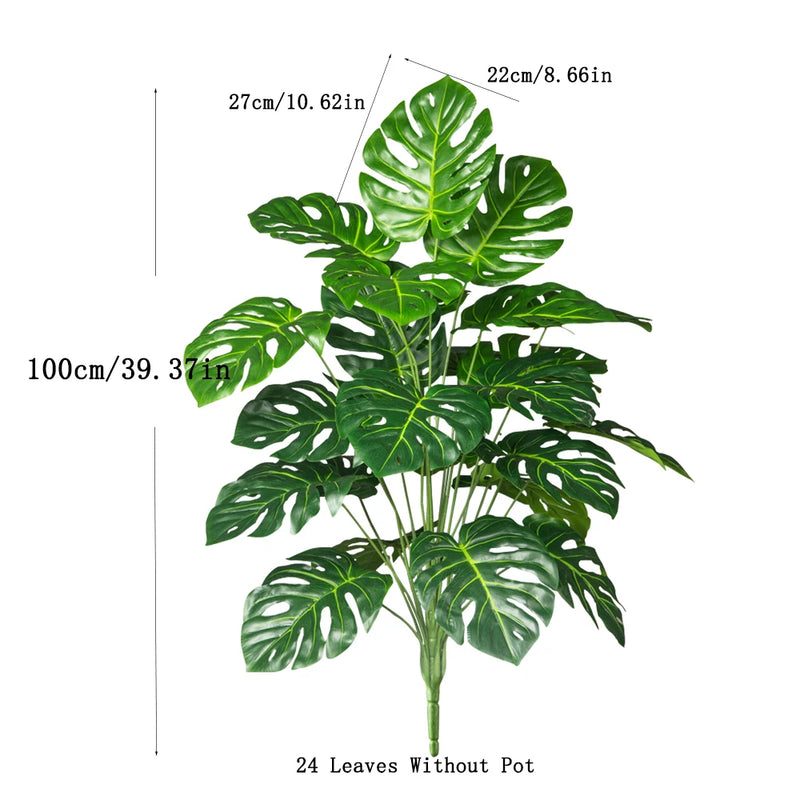 Planta artificial monstera 70-100 cm sin maceta, hojas tropicales de palma de plástico para decoración de hogar, jardín y oficinaPlantas artificialesHome & Garden > Decor > Artificial Flora > Artificial Non-Flowering Plants