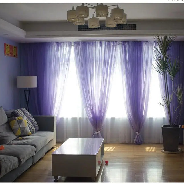 Solid colored transparent curtains