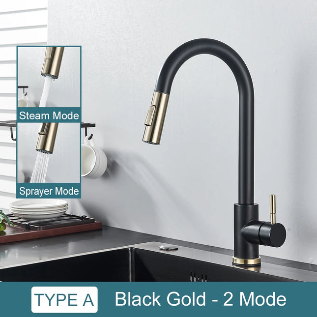 Grifo de cocina con doble función y salida retráctilGrifosHardware > Plumbing > Plumbing Fixtures > Faucets > Kitchen Sink Faucets