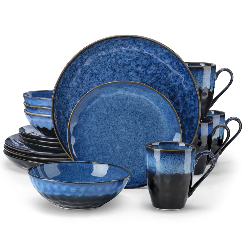 Juego de vajilla 16/32/48 piezas azul estrellado de gres con platos, cuencos y tazasVajillas completasHome & Garden > Kitchen & Dining > Tableware > Dinnerware > Dinnerware Sets