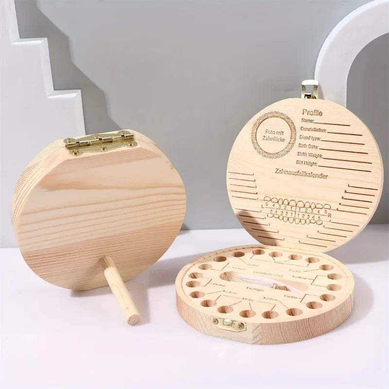 Caja de madera para guardar dientes de leche y cordón umbilicalCajasHome & Garden > Household Supplies > Storage & Organization > Household Storage Containers
