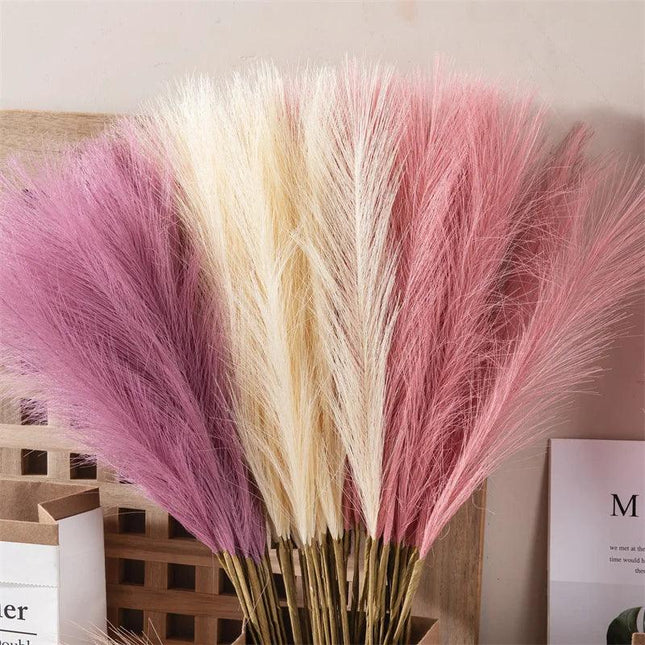 Artificial Fluffy Pampas Flowers with Brown Stem