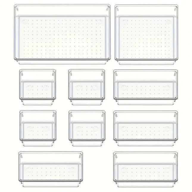 Clear plastic drawer dividers