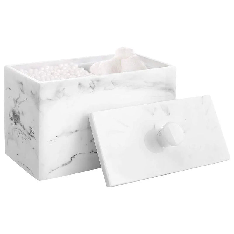 Soporte de hisopos de algodón de resina con tapaCajas bastoncillos algodones