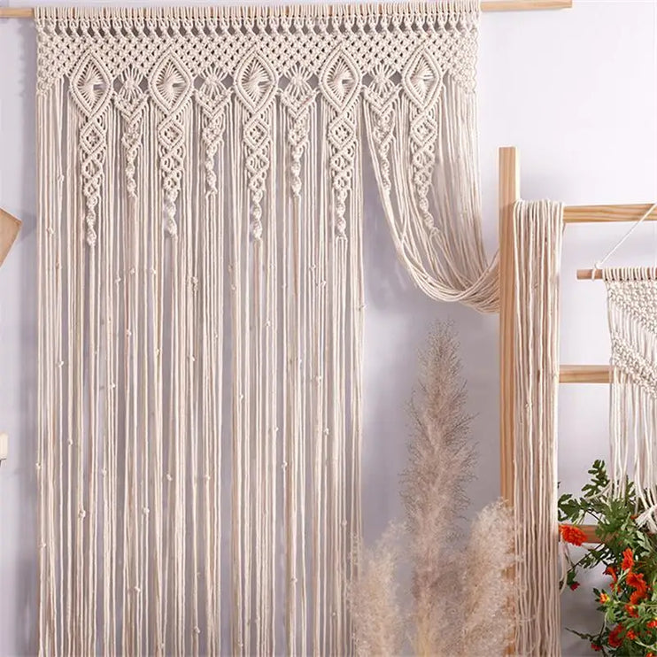 Tapiz colgante de pared de macramé tejido