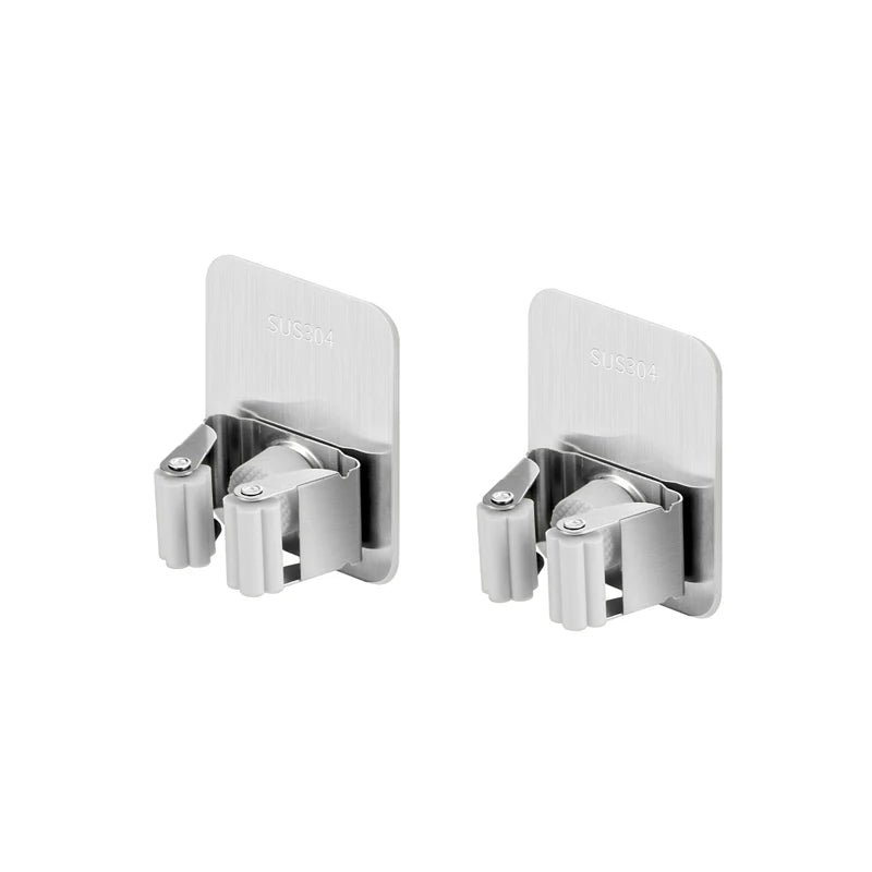 Soporte de acero inoxidable para mopas montado en paredSoportesHome & Garden > Household Supplies > Storage & Organization > Storage Hooks & Racks